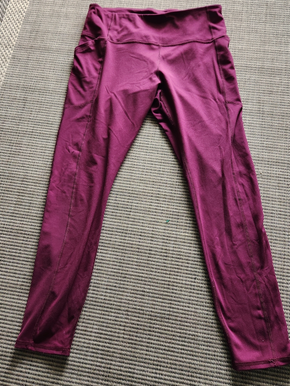Juicy Couture Sport Womens High Waist Leggings Side Pockets Plum Burgundy XL